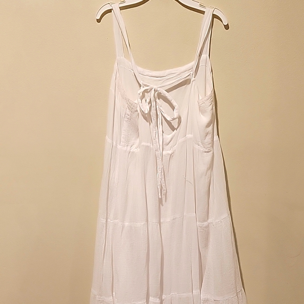 ❤️ ABERCROMBIE & FITCH BOHO TIERED TIE BACK COTTON MIDI DRESS, LARGE - Picture 4 of 8